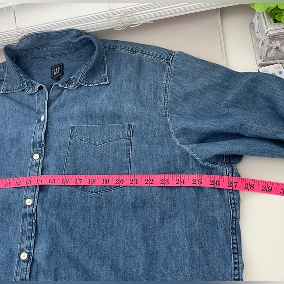 GAP Denim “The Big Shirt” Medium Wash Classic Oversized Size L - Picture 8 of 10